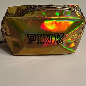 VS PINK Makeup Wristlet Bag - Gold